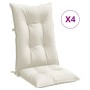 Kissen für Hochlehner, 4 Stück, cremefarbener Melange-Stoff, 120 x 50 x 7 cm von , Kissen für Stühle und Sofas - Ref: Foro24-...