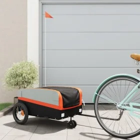 Black and orange iron bicycle trailer 30 kg by , Bicycle trailers - Ref: Foro24-94054, Price: 82,67 €, Discount: %