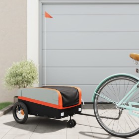 Schwarz-orangefarbener Fahrradanhänger aus Eisen, 30 kg von , Fahrradanhänger - Ref: Foro24-94054, Preis: 84,13 €, Rabatt: %