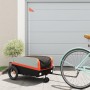 Schwarz-orangefarbener Fahrradanhänger aus Eisen, 30 kg von , Fahrradanhänger - Ref: Foro24-94054, Preis: 84,13 €, Rabatt: %