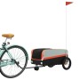 Schwarz-orangefarbener Fahrradanhänger aus Eisen, 30 kg von , Fahrradanhänger - Ref: Foro24-94054, Preis: 84,13 €, Rabatt: %
