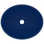 Lavabo de lujo ovalado cerámica azul oscuro mate 40x33 cm de vidaXL, Lavabos - Ref: Foro24-146924, Precio: 70,03 €