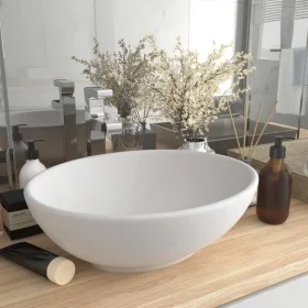 Ovales Luxuswaschbecken aus mattweißer Keramik, 40 x 33 cm von vidaXL, Sinkt - Ref: Foro24-146921, Preis: 83,76 €, Rabatt: %