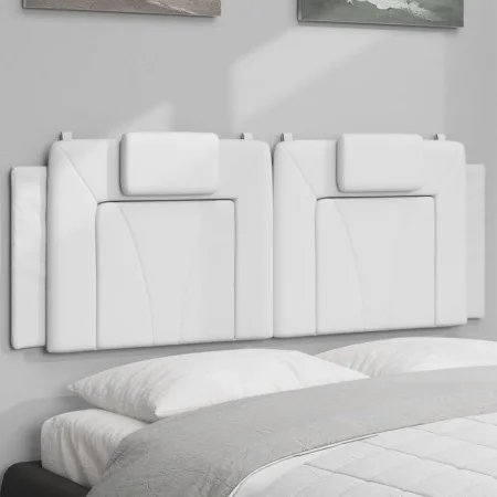 White synthetic leather padded bed headboard 140 cm by , Headboards and footboards - Ref: Foro24-374791, Price: 54,93 €, Disc...