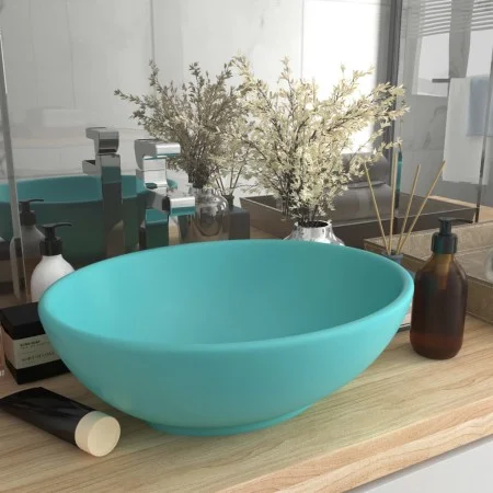 Luxus ovale Keramikspüle hellgrün matt 40x33 cm von vidaXL, Sinkt - Ref: Foro24-146925, Preis: 45,23 €, Rabatt: %