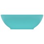 Luxury oval washbasin in light green matte ceramic, 40x33 cm. by vidaXL, Sinks - Ref: Foro24-146925, Price: 45,90 €, Discount: %