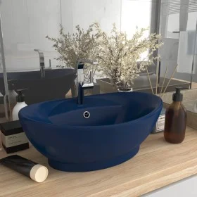 Luxurious sink with dark blue ceramic overflow 58.5x39cm by vidaXL, Sinks - Ref: Foro24-146935, Price: 103,78 €, Discount: %