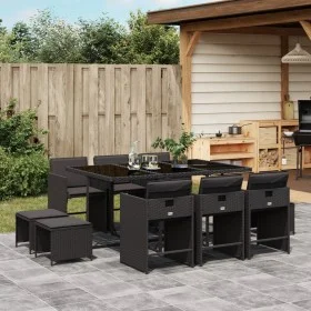 11-piece garden dining set with black synthetic rattan cushions by , Garden sets - Ref: Foro24-3277914, Price: 578,11 €, Disc...