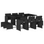 11-teiliges Garten-Essset mit schwarzen synthetischen Rattankissen von , Gartensets - Ref: Foro24-3277914, Preis: 518,82 €, R...