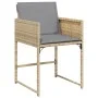 Gartensofas mit Kissen, 4 Stück, aus synthetischem Rattan in Beige-Mix. von , Gartenstühle - Ref: Foro24-4007481, Preis: 208,...
