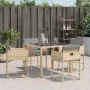 Gartensofas mit Kissen, 4 Stück, aus synthetischem Rattan in Beige-Mix. von , Gartenstühle - Ref: Foro24-4007481, Preis: 208,...
