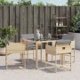 Gartensofas mit Kissen, 4 Stück, aus synthetischem Rattan in Beige-Mix. von , Gartenstühle - Ref: Foro24-4007481, Preis: 123,...