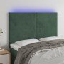 Cabecero con luces LED terciopelo verde oscuro 144x5x118/128 cm en Cabeceros y pies de cama | Comprar online en Foro24