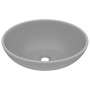 Luxus ovale Keramikspüle hell mattgrau 40x33 cm von vidaXL, Sinkt - Ref: Foro24-146927, Preis: 63,07 €, Rabatt: %