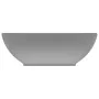 Luxus ovale Keramikspüle hell mattgrau 40x33 cm von vidaXL, Sinkt - Ref: Foro24-146927, Preis: 61,99 €, Rabatt: %
