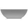 Luxus ovale Keramikspüle hell mattgrau 40x33 cm von vidaXL, Sinkt - Ref: Foro24-146927, Preis: 63,07 €, Rabatt: %