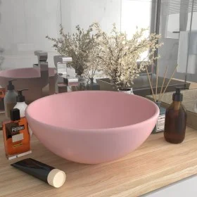 Lavabo de lujo redondo cerámica rosa mate 32,5x14 cm de vidaXL, Lavabos - Ref: Foro24-146966, Precio: 71,91 €, Descuento: %