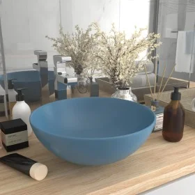 Light blue ceramic round bathroom sink by vidaXL, Sinks - Ref: Foro24-146978, Price: 50,35 €, Discount: %