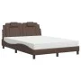 Bett mit brauner Kunstledermatratze 140x200 cm von , Betten und Lattenroste - Ref: Foro24-3208798, Preis: 418,64 €, Rabatt: %