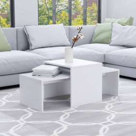 Set de mesas de centro madera contrachapada blanco 100x48x40 cm