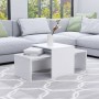 Set de mesas de centro madera contrachapada blanco 100x48x40 cm de vidaXL, Mesas de centro - Ref: Foro24-802912, Precio: 48,4...