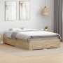 Estructura de cama Marrón 140 x 200 cm Madera contrachapada
