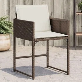 Garden chairs with cushions 4 units brown synthetic rattan by , Garden chairs - Ref: Foro24-4007478, Price: 207,55 €, Discoun...