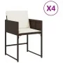 Garden chairs with cushions 4 units brown synthetic rattan by , Garden chairs - Ref: Foro24-4007478, Price: 207,55 €, Discoun...