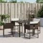Sillas de jardín con cojines 4 unidades ratán sintético marrón de , Sillas de jardín - Ref: Foro24-4007478, Precio: 197,00 €,...