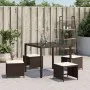 Garden stools with cushions 4 pcs brown PE rattan 40x40x35 cm by , Outdoor ottomans - Ref: Foro24-4007486, Price: 114,68 €, D...