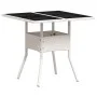 Set comedor jardín 5 pzas cojines ratán sintético vidrio blanco de , Conjuntos de jardín - Ref: Foro24-3278614, Precio: 359,2...