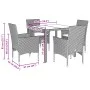 Garden dining set 5 pieces with white glass synthetic rattan cushions by , Garden sets - Ref: Foro24-3278614, Price: 359,14 €...