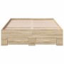 Estructura de cama Marrón 140 x 200 cm Madera contrachapada