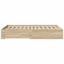 Estructura de cama Marrón 140 x 200 cm Madera contrachapada