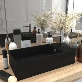 Matte black ceramic sink with overflow by vidaXL, Sinks - Ref: Foro24-146997, Price: 77,16 €, Discount: %