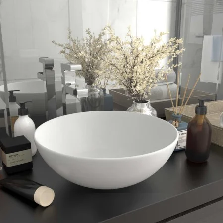 Matte White Ceramic Round Bathroom Sink by vidaXL, Sinks - Ref: Foro24-146976, Price: 62,61 €, Discount: %