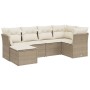 Juego de sofás jardín con cojines 6 pzas ratán sintético beige by , Garden sets - Ref: Foro24-3263174, Price: 410,18 €, Disco...