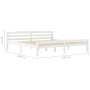 Solid pine wood bed frame, white, 200x200 cm by vidaXL, Beds and slatted bases - Ref: Foro24-322074, Price: 115,20 €, Discoun...