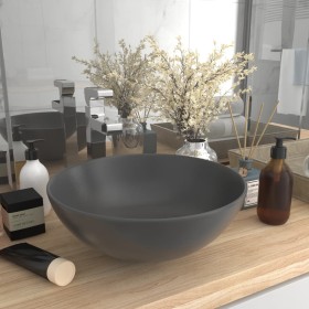 Dark gray ceramic round bathroom sink by vidaXL, Sinks - Ref: Foro24-146983, Price: 47,76 €, Discount: %