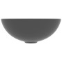 Lavabo de cuarto de baño redondo cerámica gris oscuro
