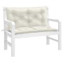 Cojines para banco jardín 2 uds tela crema melange 100x50x7 cm by , Cushions for chairs and sofas - Ref: Foro24-4002588, Pric...