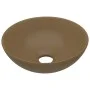 Lavabo de cuarto de baño redondo cerámica crema mate de vidaXL, Lavabos - Ref: Foro24-146985, Precio: 62,80 €, Descuento: %