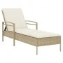 Liegestuhl mit beigem Kunststoff-Rattankissen 63x200x81 cm. von , Liegen - Ref: Foro24-368303, Preis: 179,46 €, Rabatt: %