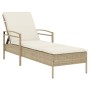 Tumbona con cojín ratán sintético beige 63x200x81 cm by , Loungers - Ref: Foro24-368303, Price: 164,87 €, Discount: %