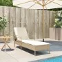 Liegestuhl mit beigem Kunststoff-Rattankissen 63x200x81 cm. von , Liegen - Ref: Foro24-368303, Preis: 179,46 €, Rabatt: %