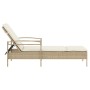 Tumbona con cojín ratán sintético beige 63x200x81 cm by , Loungers - Ref: Foro24-368303, Price: 164,87 €, Discount: %