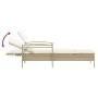Liegestuhl mit beigem Kunststoff-Rattankissen 63x200x81 cm. von , Liegen - Ref: Foro24-368303, Preis: 179,46 €, Rabatt: %
