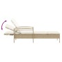 Tumbona con cojín ratán sintético beige 63x200x81 cm by , Loungers - Ref: Foro24-368303, Price: 164,87 €, Discount: %