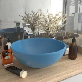 Luxury round sink in light blue matte ceramic 32.5x14 cm by vidaXL, Sinks - Ref: Foro24-146967, Price: 48,00 €, Discount: %