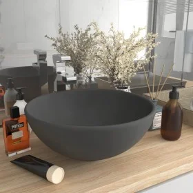 Matte dark gray round ceramic luxury washbasin 32.5x14 cm by vidaXL, Sinks - Ref: Foro24-146972, Price: 59,51 €, Discount: %